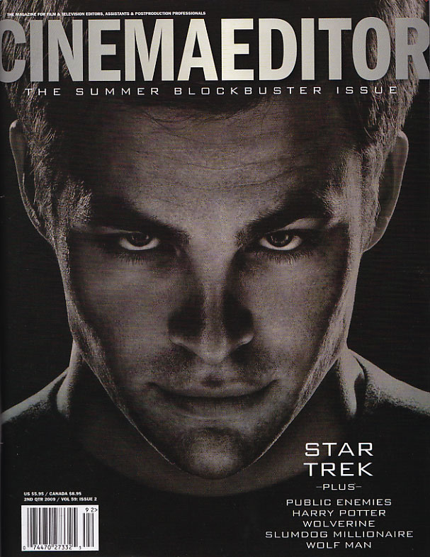 CINEMA EDITOR magazine side cover Issue 233  Vol 59 # 2 April/May/June 2009