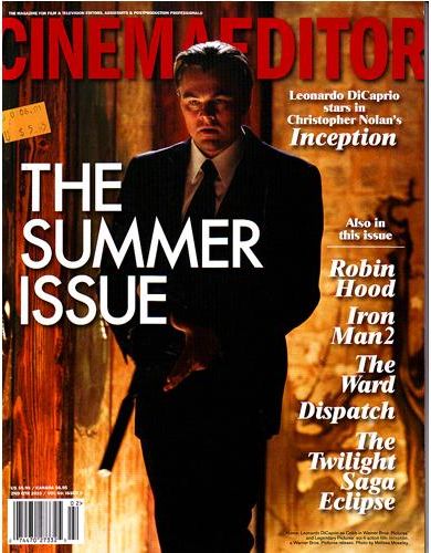 CINEMA EDITOR magazine side cover Issue 237  Vol 60 # 2 June/July 2010