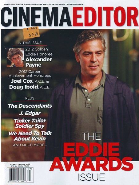 CINEMA EDITOR magazine side cover Issue 244  Vol 62 # 1 March/April/May 2012