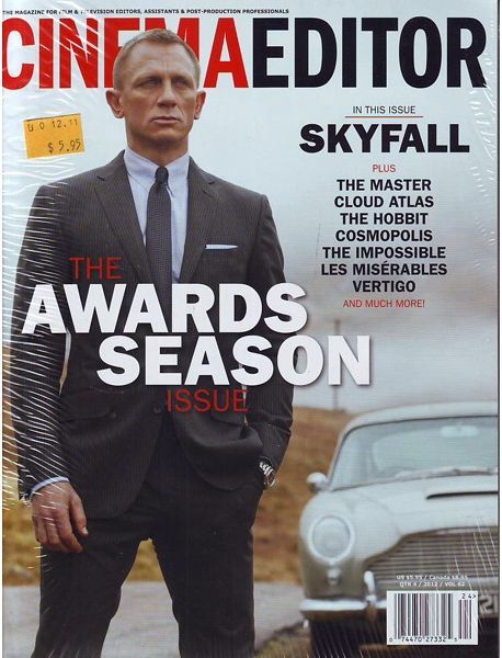 CINEMA EDITOR magazine side cover Issue 247  Vol 62 # 4 December 2012
