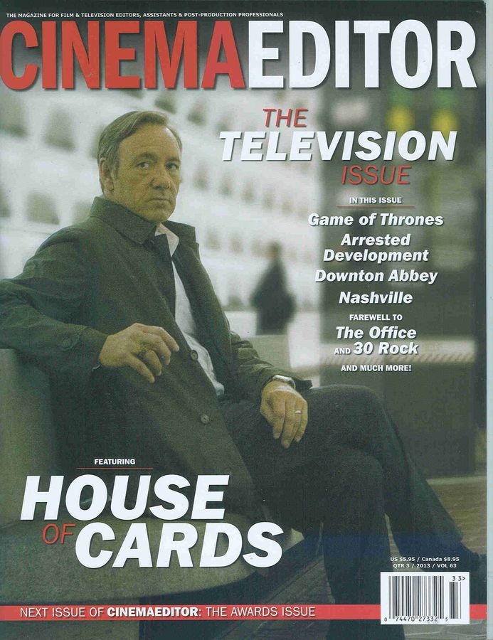 CINEMA EDITOR magazine side cover Issue 250  Vol 63 # 3 September/October/November 2013