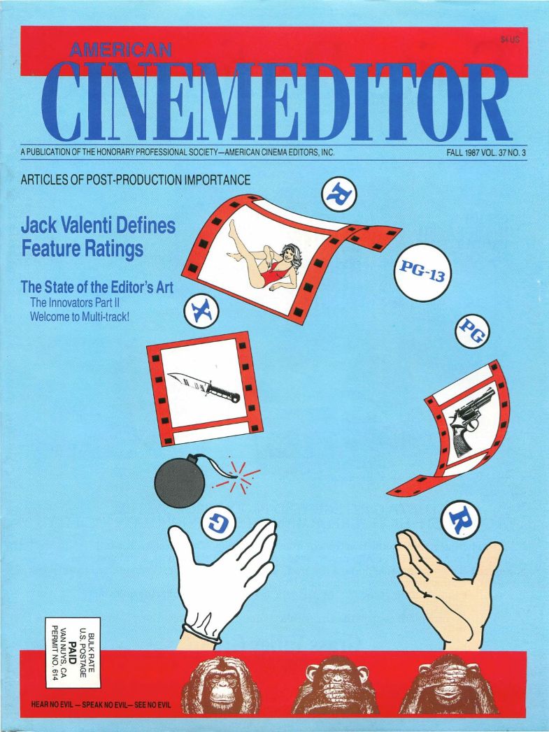 CINEMA EDITOR magazine side cover  Vol 37 No  3 Fall 1987