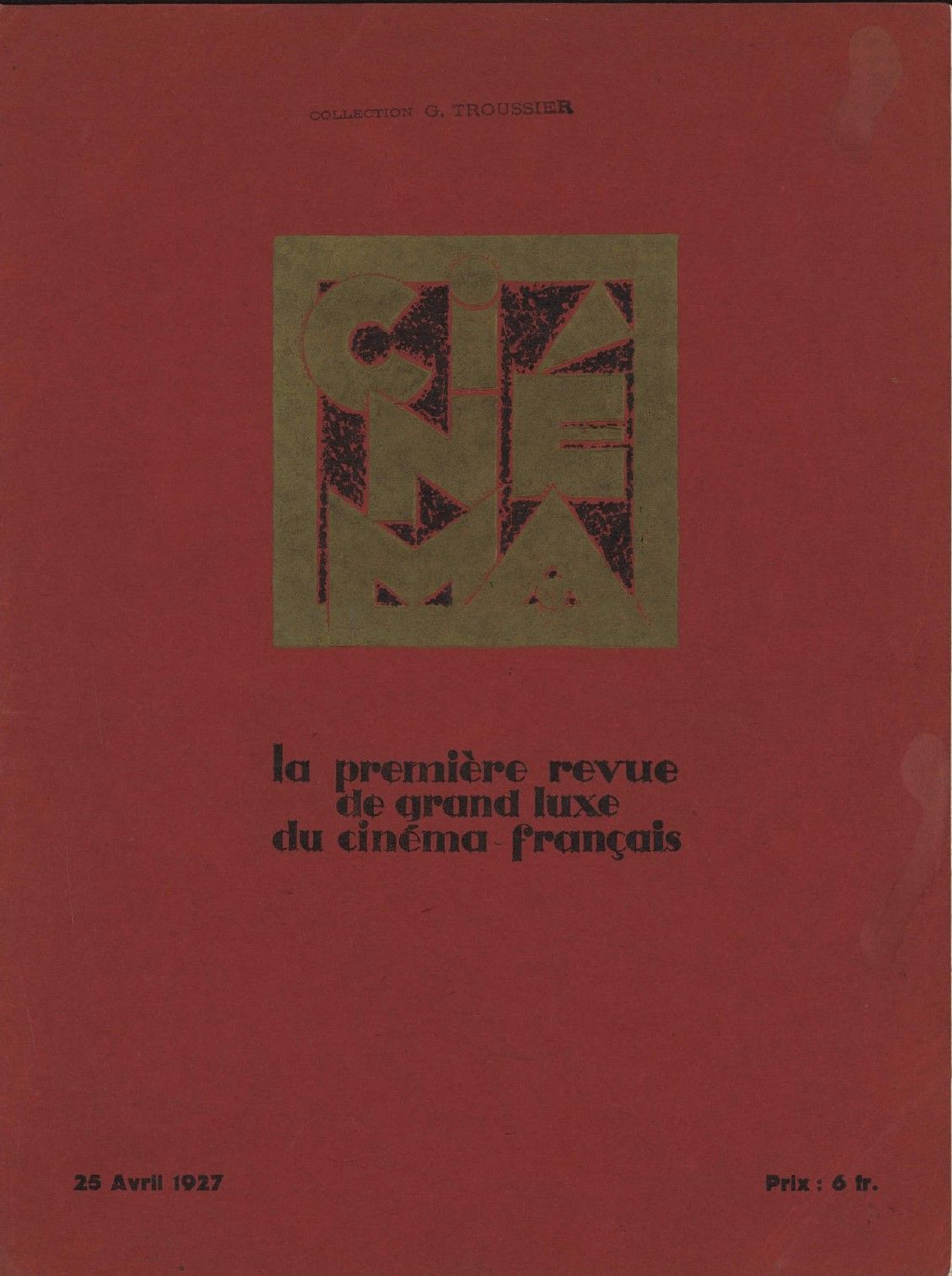 CINEMA (FR 1927) magazine side cover Issue 1 25 April 1927