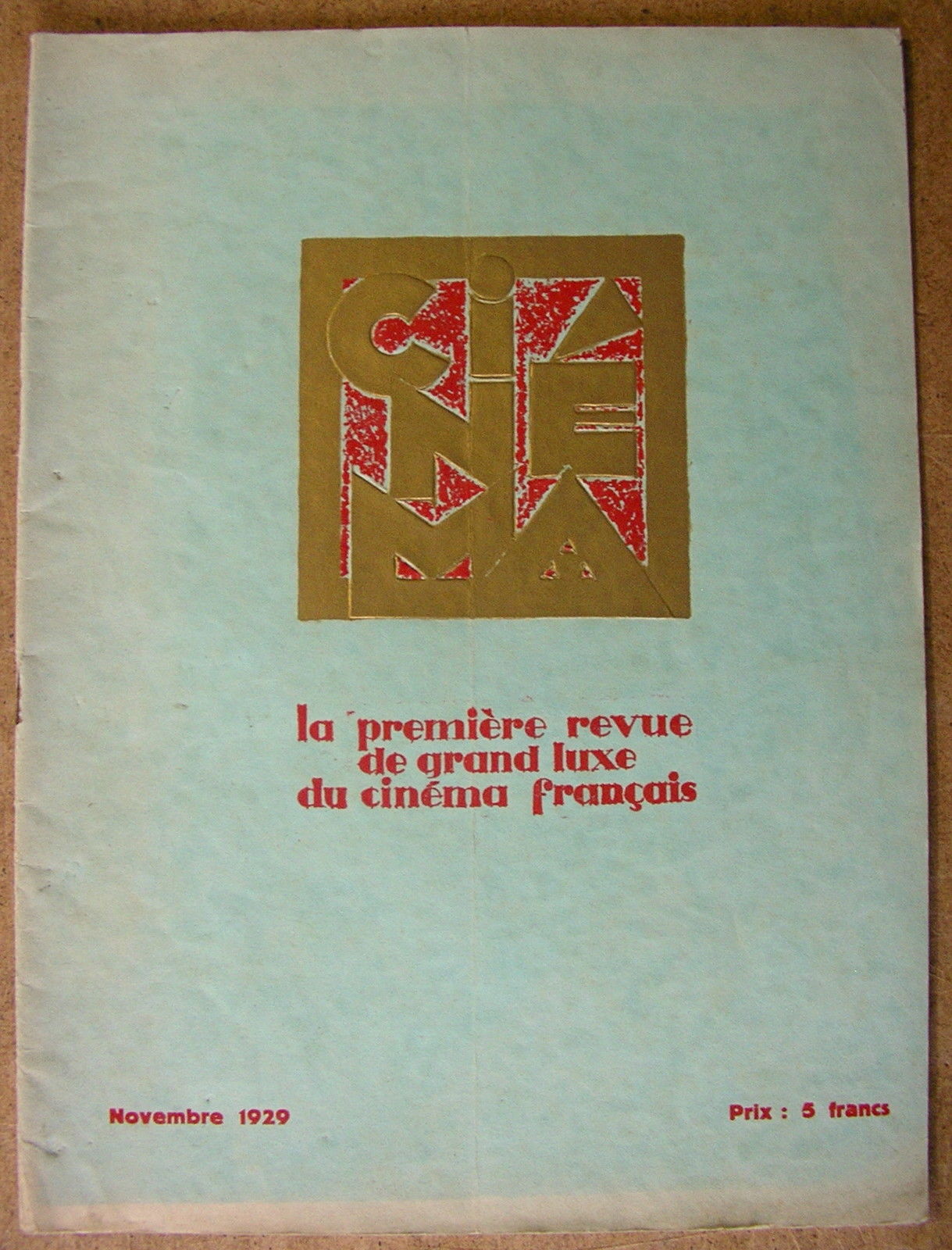 CINEMA (FR 1927) magazine side cover  November 1929