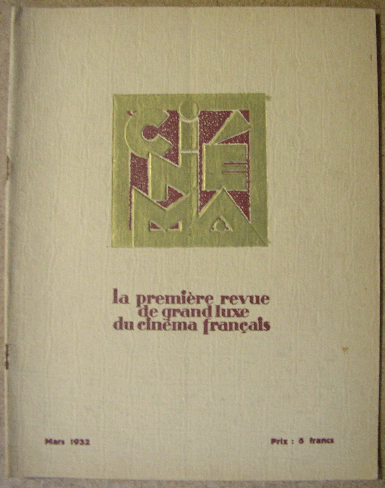 CINEMA (FR 1927) magazine side cover Issue 51  March 1932