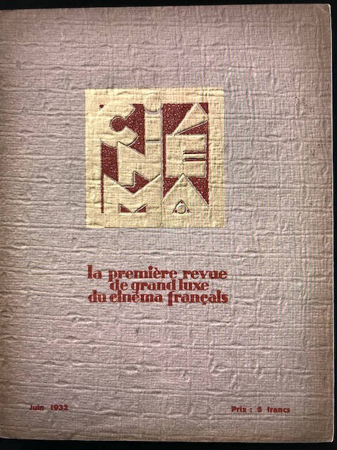 CINEMA (FR 1927) magazine side cover Issue 54  June 1932