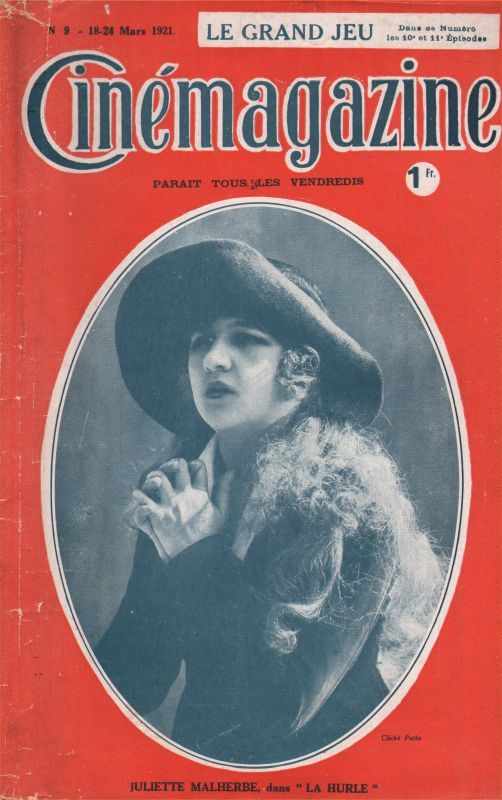 CINEMAGAZINE magazine side cover Issue 9 18 March 1921