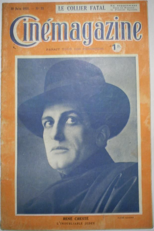 CINEMAGAZINE magazine side cover Issue 21 10 June 1921