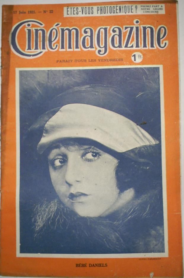 CINEMAGAZINE magazine side cover Issue 22 17 June 1921