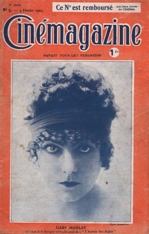 CINEMAGAZINE magazine side cover Issue 5 3 February 1922