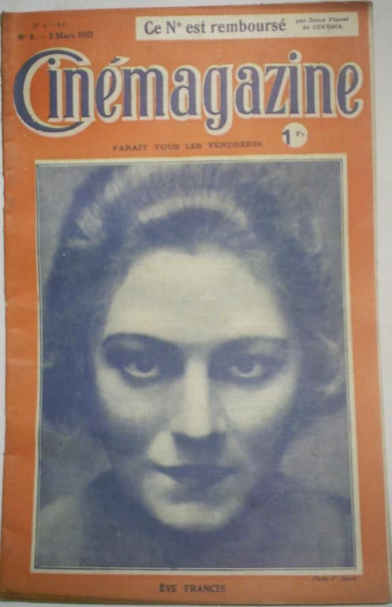 CINEMAGAZINE magazine side cover Issue 9 3 March 1922
