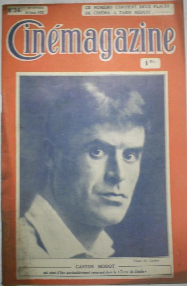 CINEMAGAZINE magazine side cover Issue 24 16 June 1922