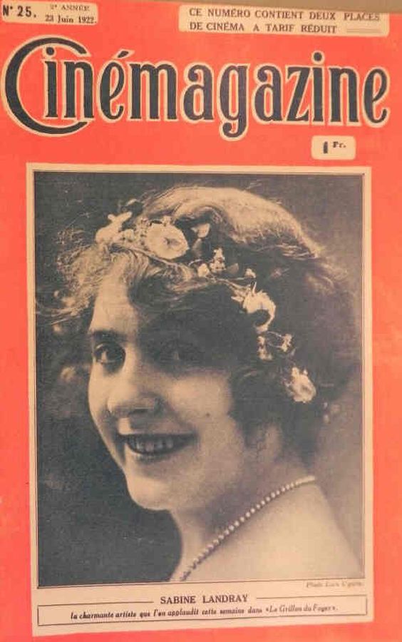 CINEMAGAZINE magazine side cover Issue 25 23 June 1922