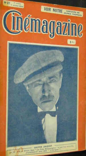 CINEMAGAZINE magazine side cover Issue 27 7 July 1922