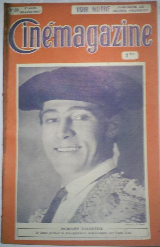 CINEMAGAZINE magazine side cover Issue 30 28 July 1922