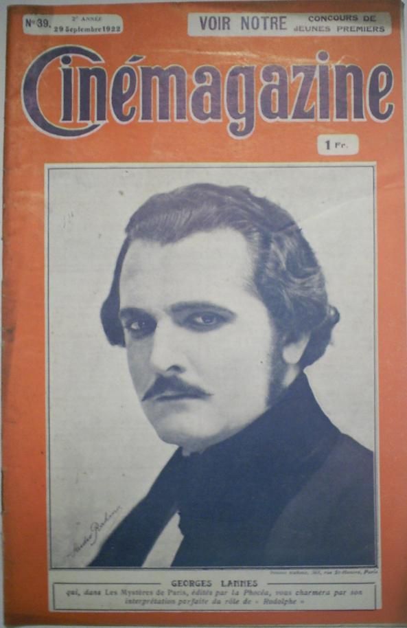 CINEMAGAZINE magazine side cover Issue 39 29 September 1922