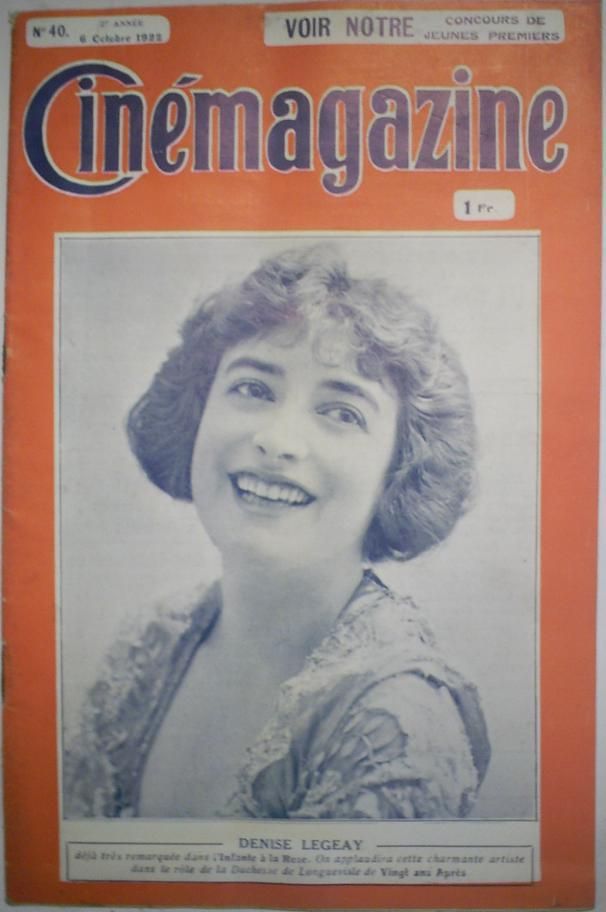CINEMAGAZINE magazine side cover Issue 40 6 October 1922