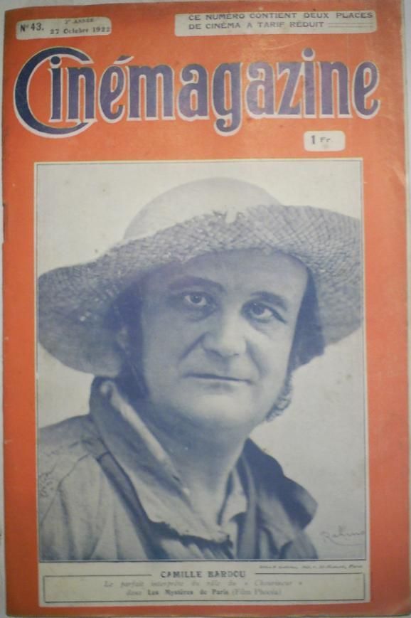 CINEMAGAZINE magazine side cover Issue 43 27 October 1922