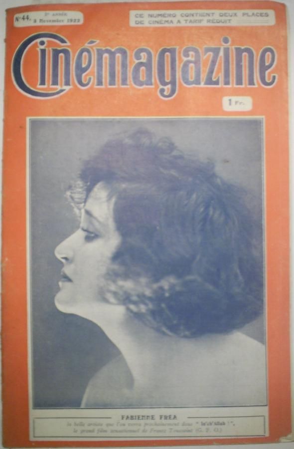 CINEMAGAZINE magazine side cover Issue 44 3 November 1922