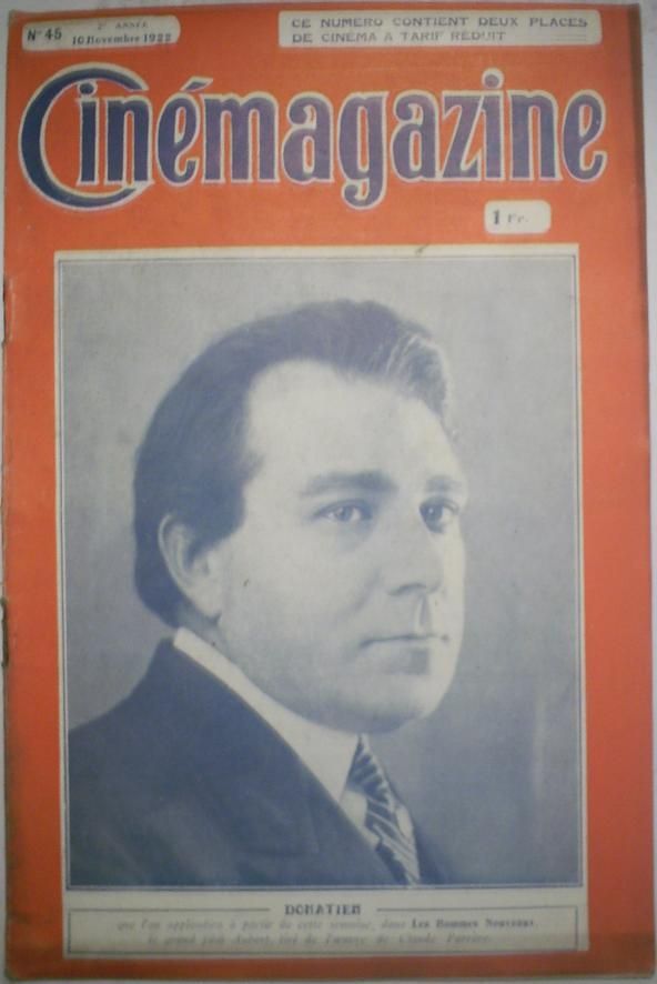 CINEMAGAZINE magazine side cover Issue 45 10 November 1922
