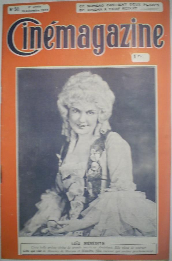 CINEMAGAZINE magazine side cover Issue 50 15 December 1922