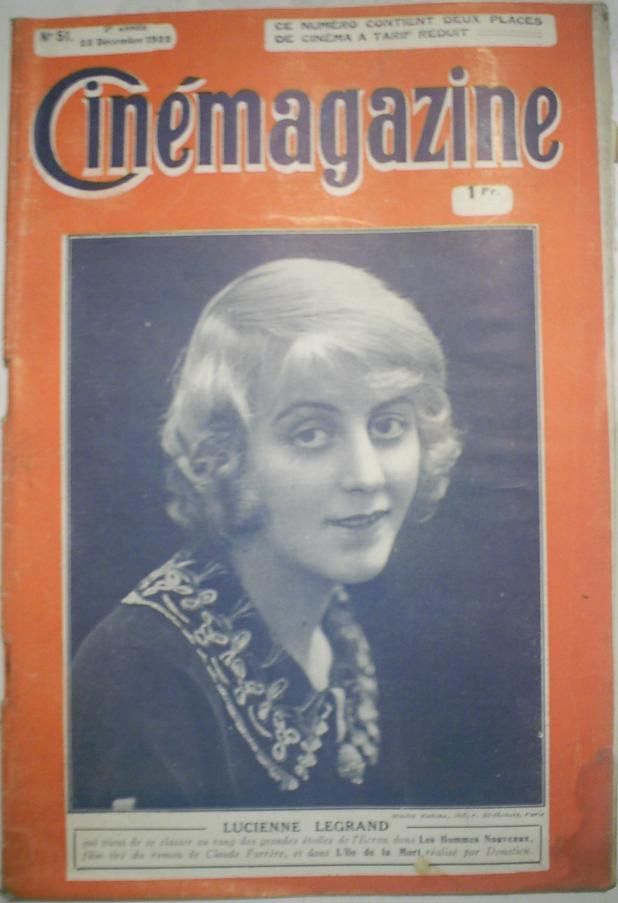 CINEMAGAZINE magazine side cover Issue 51 22 December 1922