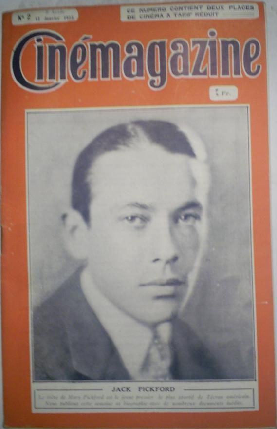 CINEMAGAZINE magazine side cover Issue 2 12 January 1923
