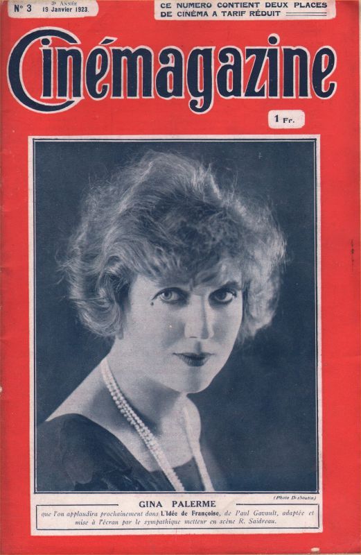 CINEMAGAZINE magazine side cover Issue 3 19 January 1923