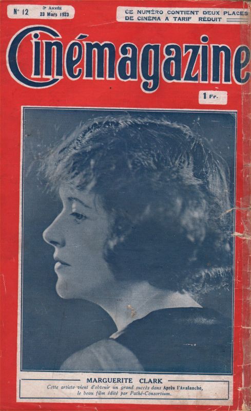 CINEMAGAZINE magazine side cover Issue 12 23 March 1923