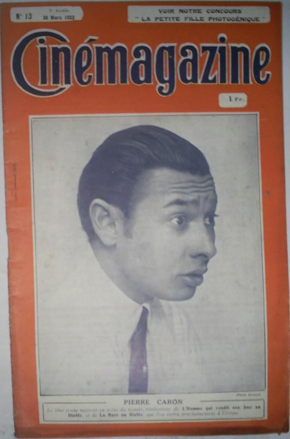 CINEMAGAZINE magazine side cover Issue 13 30 March 1923
