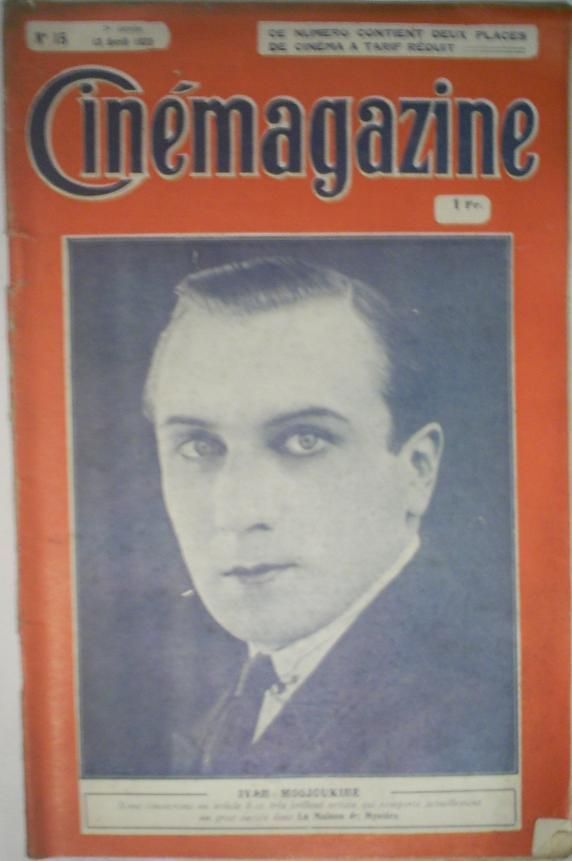 CINEMAGAZINE magazine side cover Issue 15 13 April 1923