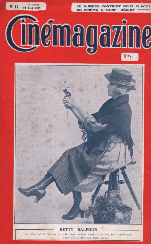 CINEMAGAZINE magazine side cover Issue 17 27 April 1923