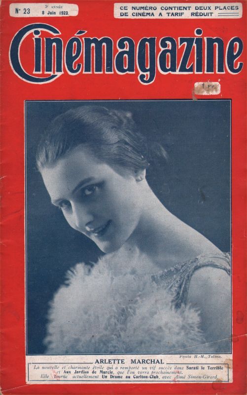 CINEMAGAZINE magazine side cover Issue 23 8 June 1923