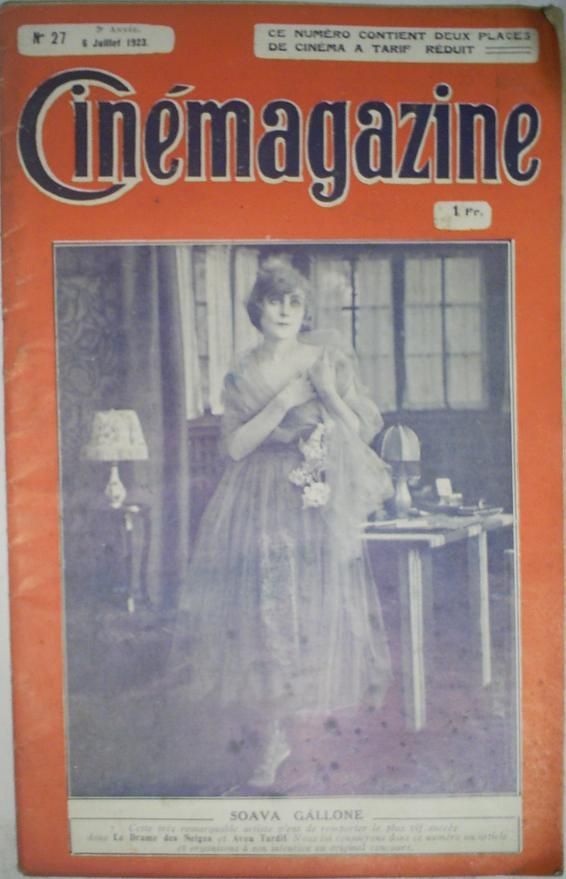 CINEMAGAZINE magazine side cover Issue 27 6 July 1923