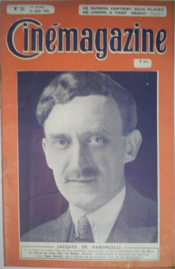 CINEMAGAZINE magazine side cover Issue 35 31 August 1923