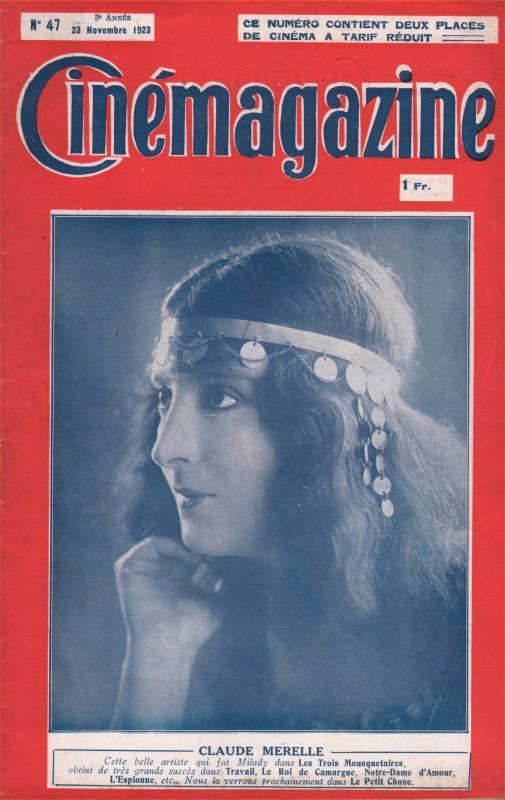 CINEMAGAZINE magazine side cover Issue 47 23 November 1923