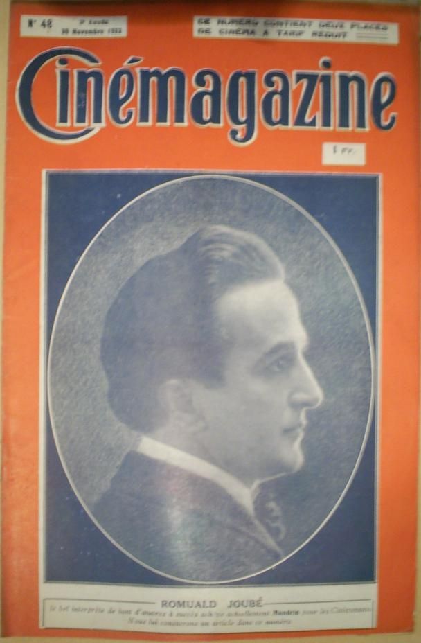 CINEMAGAZINE magazine side cover Issue 48 30 November 1923