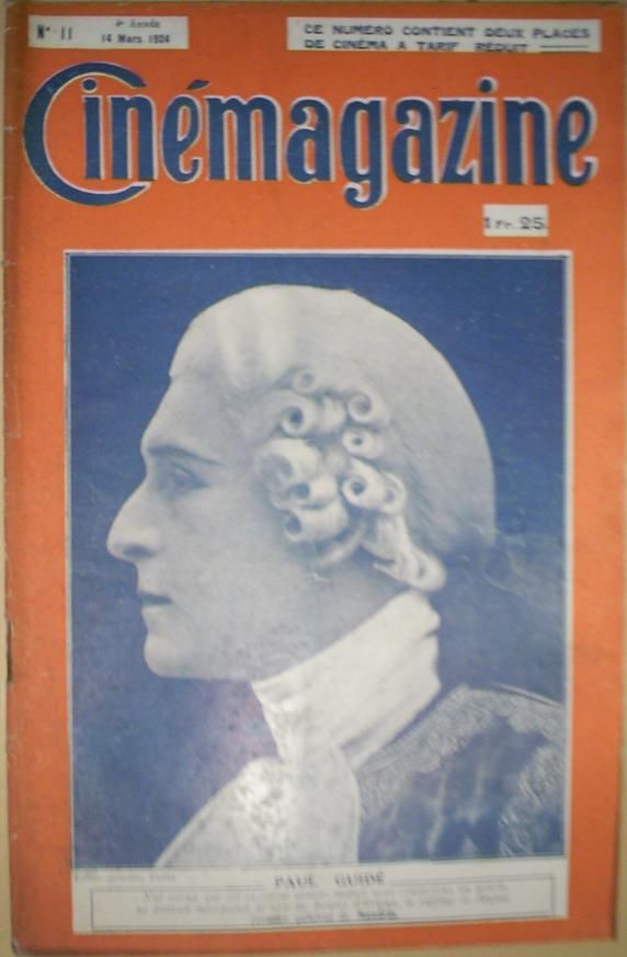 CINEMAGAZINE magazine side cover Issue 11 14 March 1924