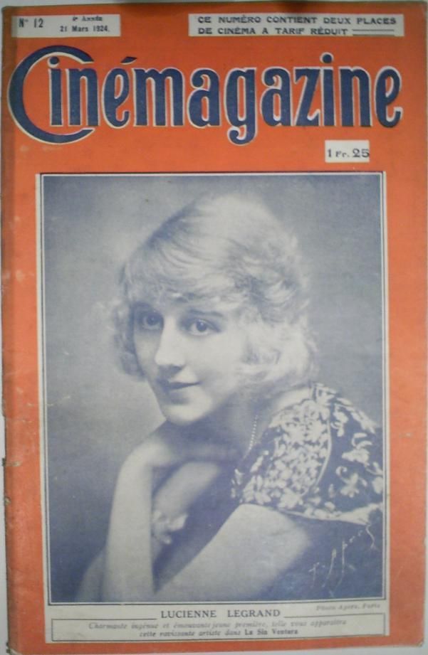 CINEMAGAZINE magazine side cover Issue 12 21 March 1924