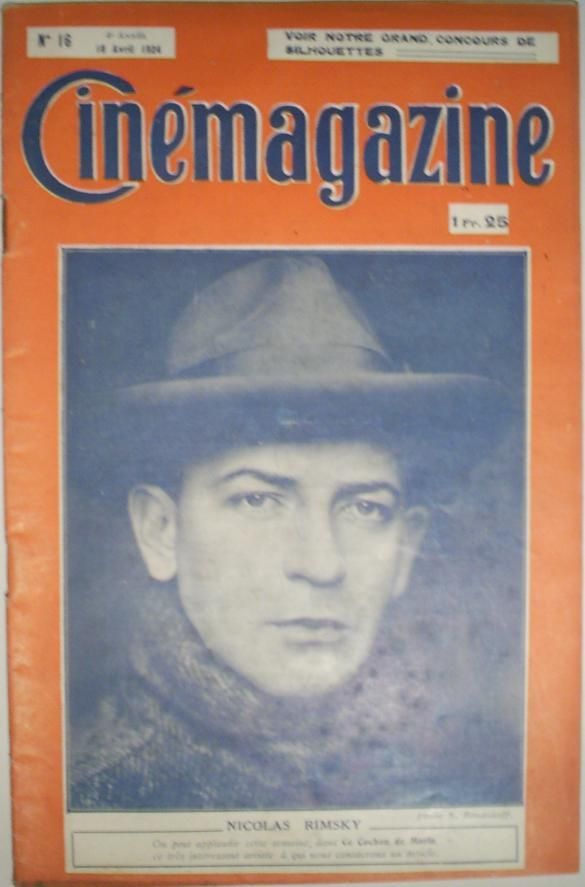 CINEMAGAZINE magazine side cover Issue 16 18 April 1924