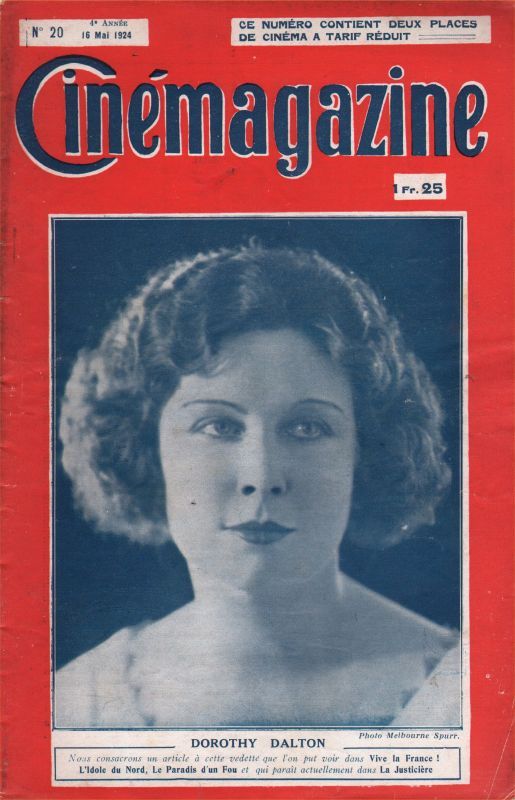 CINEMAGAZINE magazine side cover Issue 20 16 May 1924