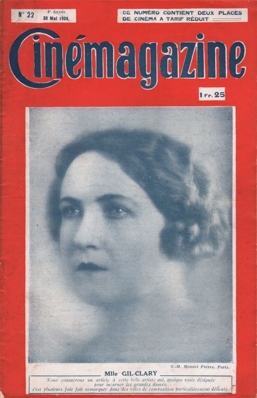 CINEMAGAZINE magazine side cover Issue 22 30 May 1924