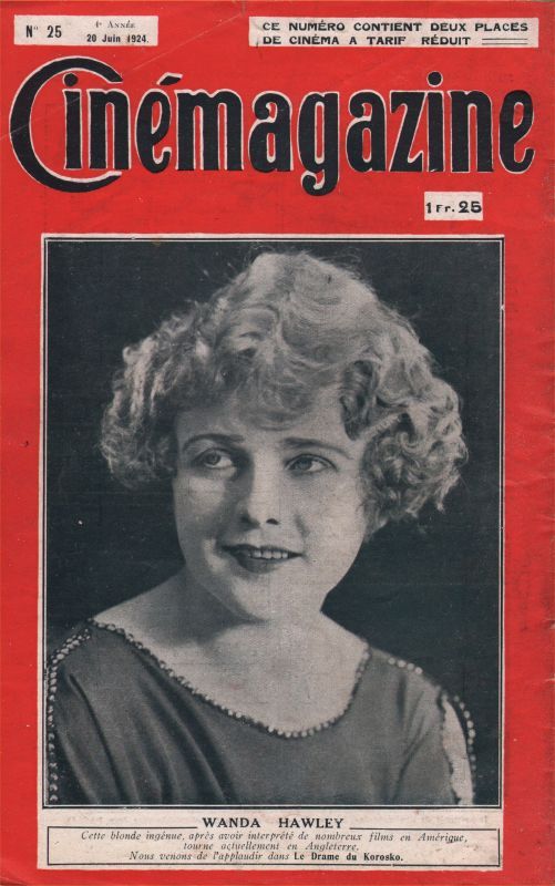 CINEMAGAZINE magazine side cover Issue 25 20 June 1924