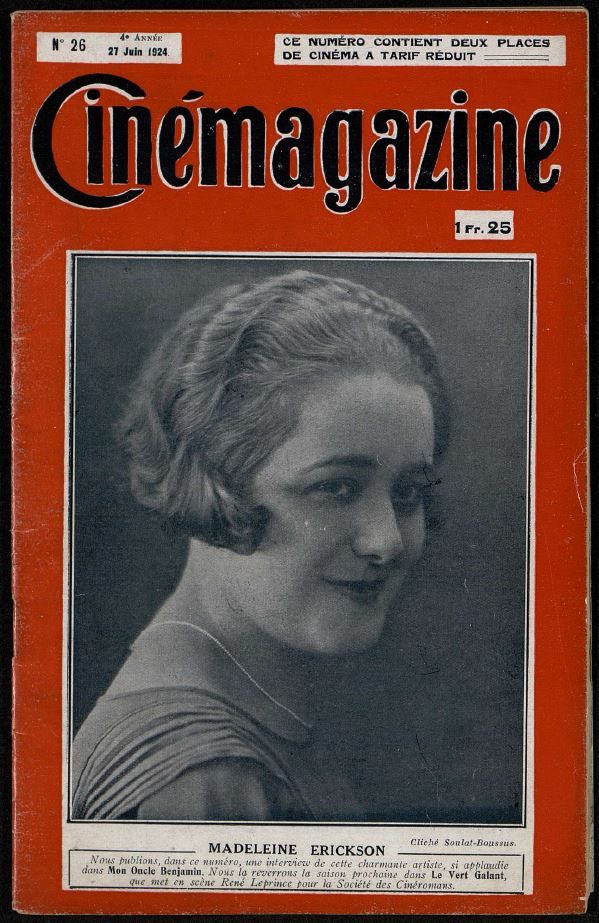 CINEMAGAZINE magazine side cover Issue 26 27 June 1924