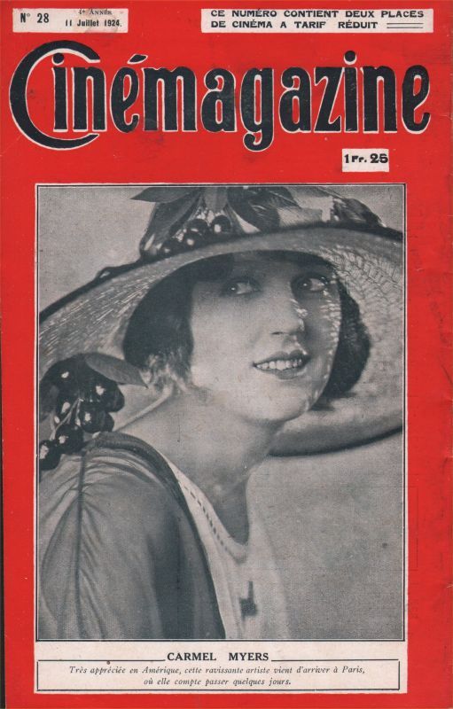 CINEMAGAZINE magazine side cover Issue 28 11 July 1924