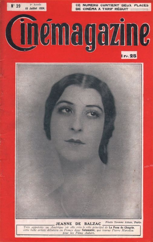 CINEMAGAZINE magazine side cover Issue 29 18 July 1924