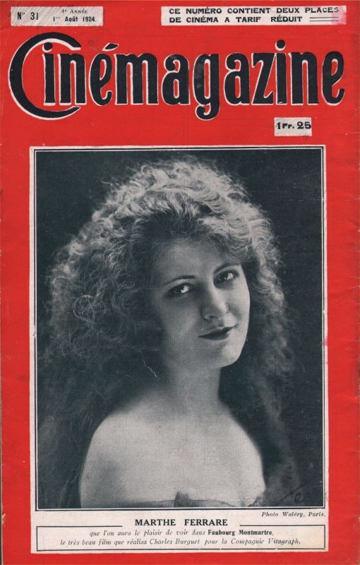 CINEMAGAZINE magazine side cover Issue 31 1 August 1924