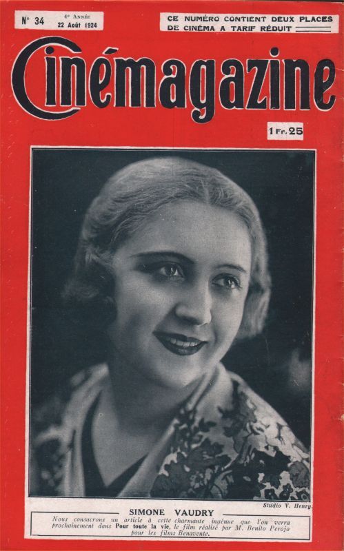 CINEMAGAZINE magazine side cover Issue 34 22 August 1924