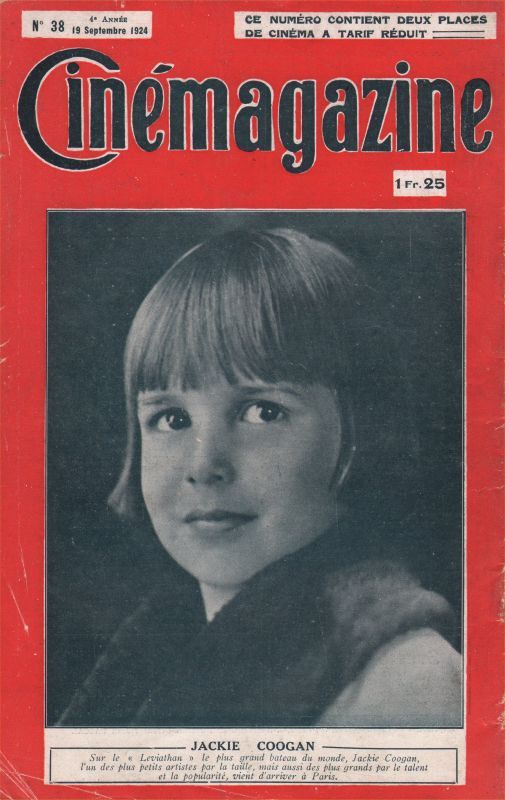 CINEMAGAZINE magazine side cover Issue 38 19 September 1924
