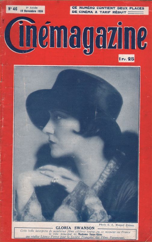 CINEMAGAZINE magazine side cover Issue 46 14 November 1924